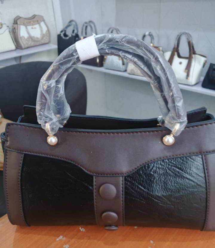 Cocoa brown two-tone barrel bag